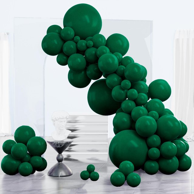 Balloon PartyWoo, color verde oscuro, 123 unidades, diferentes tamaños