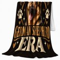 thumbnail image 2 of My German Shepherd Era Vintage Distressed Typography Black, Playful Pet Portrait Pattern, Warm Flannel Blanket for Living Room and Reading Nook, Dog Lovers Christmas Gift, Pet Lover Home Decor, 2 of 9