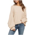 thumbnail image 2 of Sweaters for Women 2025 Fall Winter Oversized Batwing Sleeve Crewneck Knit Jumper Tops Womens Pullover Sweaters, 2 of 4