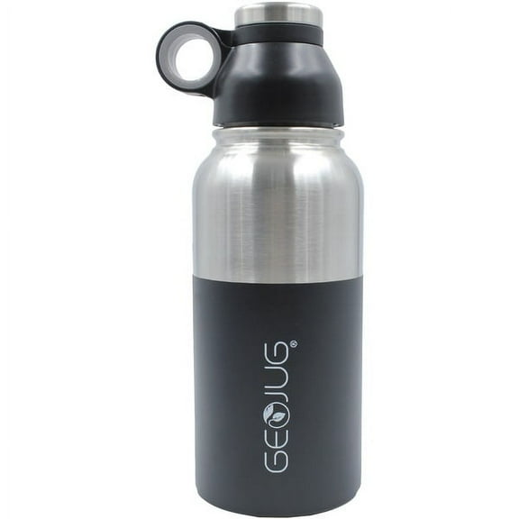 Brentwood GeoJug G-1032BK 32oz Stainless Steel Vacuum Insulated Water Bottle