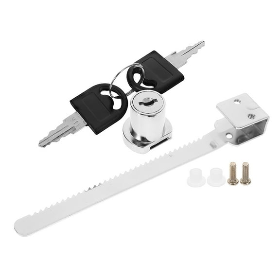 Sliding Glass Door Ratchet Lock with 2 Keys for Home Using Zinc Alloy Silver Color Fits Display Case
