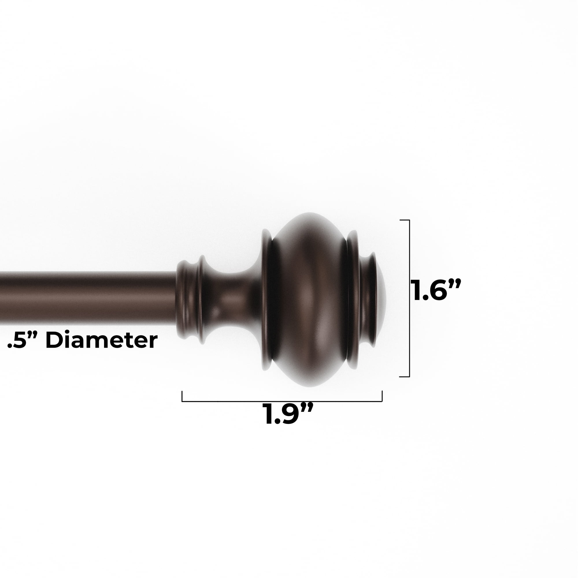 Mainstays 1/2" Bronze Urn Adjustable Curtain Rod Set, 48"-84"
