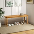 thumbnail image 2 of Gymax 47'' Long Patio Dining Bench w/ Slatted Seat Backless Wooden Picnic Bench, 2 of 8