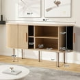 thumbnail image 2 of Haverchair 55" Storage Cabinet with Tambour Doors and Shelves, Fluted Sideboard Buffet Cabinet, Credenza Storage Cabinet for Living Room, Sideboard Accent Console Storage Cabinet for Entryway (Brown), 2 of 8