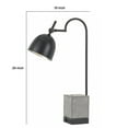 thumbnail image 5 of 60 Watt Metal Table Lamp with Cement Block Body, Black and Gray- Saltoro Sherpi, 5 of 5