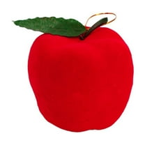 Utoimkio 6Pcs Red Flocked Apples Pendant Christmas Tree Ornaments Christmas Gifts for Kids,Christmas Party Decorations Christmas Decor Party Supplies