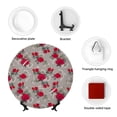 thumbnail image 4 of Daiia Rose Flowers Printed Pattern Ceramic Plate Dinner Plates Bone China Decorative Plates with Display Stand Art Ceramic Ornaments for Wall Hanging Decoration-7in, 4 of 6