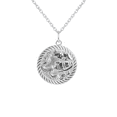 thumbnail image 3 of Reversible Aquarius Zodiac Sign Charm Coin Pendant Necklace in Sterling Silver (18 Inches), 3 of 4