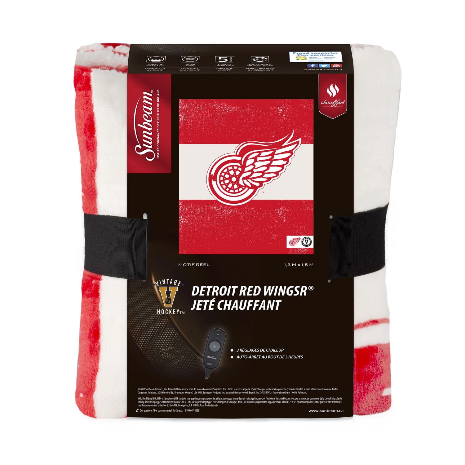 Sunbeam® Detroit Red Wings® Heated Throw