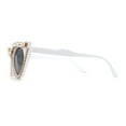 thumbnail image 4 of Full Crowned Rhinestone Studed Classic 20s Gothic Cat Eye Sunglasses White Black, 4 of 4