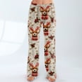 thumbnail image 2 of Women's Fashion Christmas Printed Plush Casual Pants, Long Trousers with Soft Material for Winter Wear, Festive Design for Holiday Season,Red,XS, 2 of 5