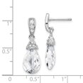 thumbnail image 3 of Sterling Silver Teardrop CZ Dangle Post Earrings, 3 of 3