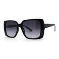 thumbnail image 2 of Womens Squared Butterfly Minimal Rectangular Chic Plastic Sunglasses Black Smoke, 2 of 4