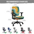 thumbnail image 6 of SCRAWLGOD Marble Print Golden Cyan 2 PCS Comfy Office Chair Slipcover Stretchy Computer Desk Chair Seat Covers Easy to Install Anti-Dust High Back Chair Covers, 6 of 7
