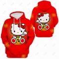 thumbnail image 1 of Nouveau Sweat à Capuche HELLO KITTY d'Automne pour Femmes, Simple Col Rond, Chandail en Molleton Tout Compris 2023, Manches Longues, Étudiants, Décontracté, Ample, Automne, Ourlet, 1 of 7
