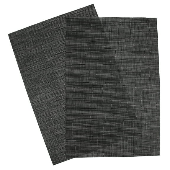 4 Pcs Placemats Heat Resistant Black Table Decor Anti-scald Rectangle