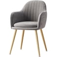 thumbnail image 1 of Sillón de Sala de Estar Sillas de Ocio, Silla Tapizada de Acento para Maquillaje y Lectura, Sillas de Taburete de Tocador de Oficina con Patas de Metal, 1 of 2