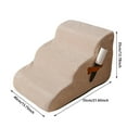 thumbnail image 3 of Dog Stairs for Small Dogs & Cats - 15.7" High Curved Pet Steps with Non- Cover - High Density Foam Ramp for Couch, Bed & Sofa - for Puppies & Senior Pets (15.7x22.4x15.7 inch), 3 of 4