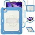 thumbnail image 1 of Case for iPad Air 5th Generation / iPad Air 4th Generation 10.9 inch with Screen Protector, 360 Degree Rotating Kickstand Hand Strap Shockproof Cover with Shoulder Strap, Cream Navy, 1 of 7
