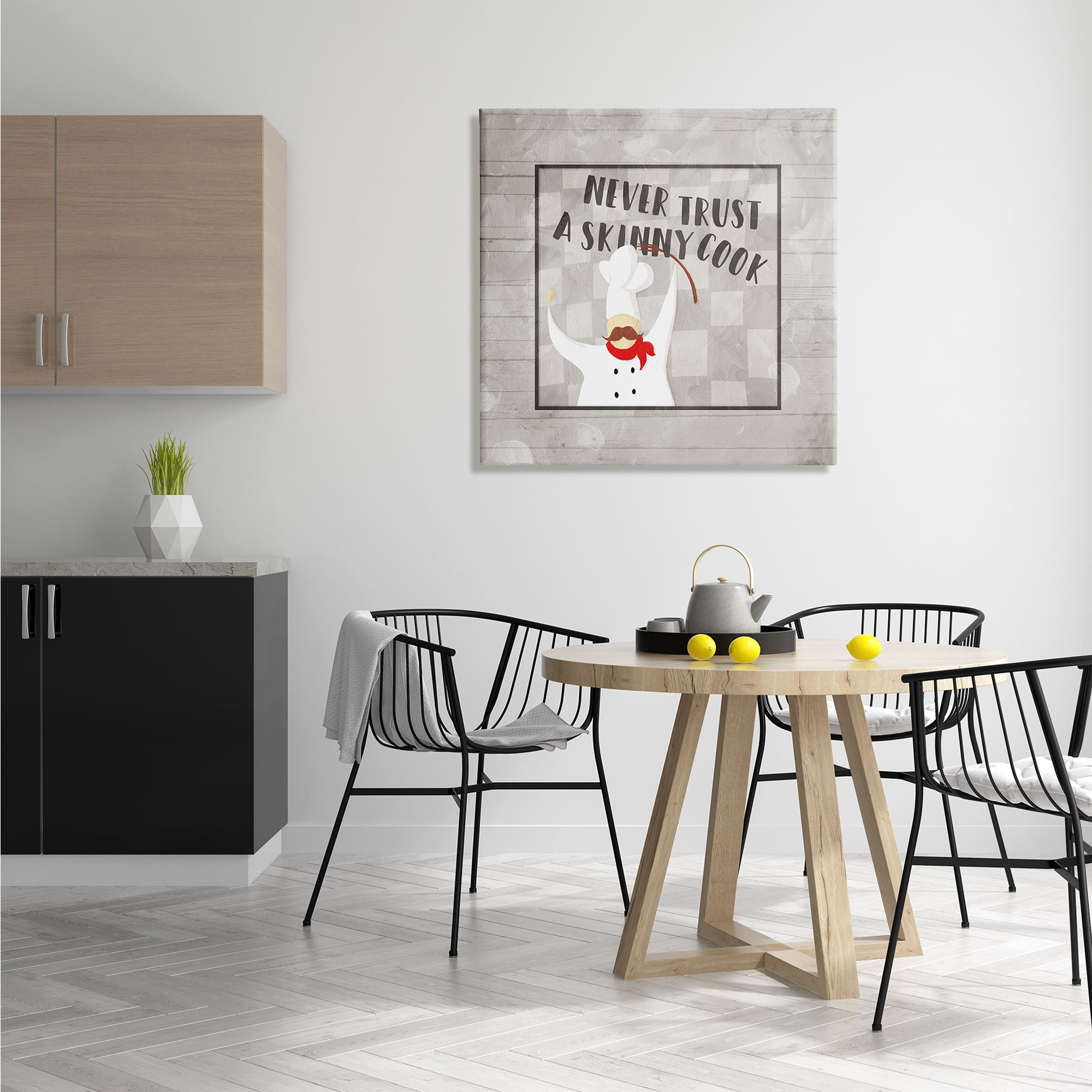 Stupell Indtries Never Trt Skinny Cook Phrase French Mtache Chef,30 x 30,Design by Milli Villa