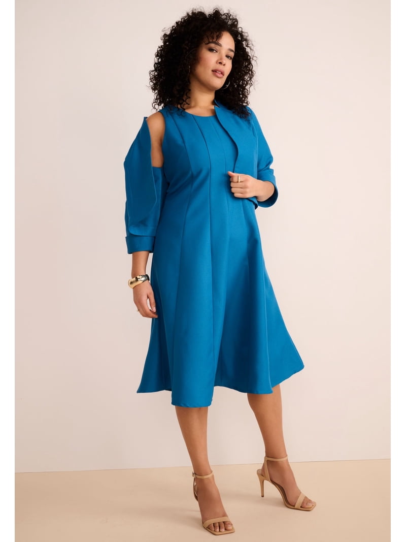 fit and flare dress plus size Hydrangea & Black, Size 18 16 Color Honey and Rosie Plus Size