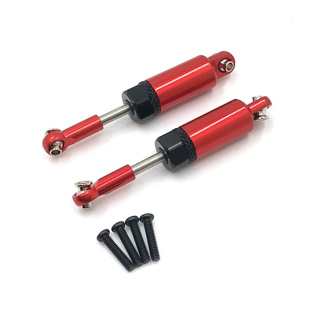 stanreset 2 Pièces RC Voiture Amortisseur Véhicule Amortisseur Rempli d'Huile Réparation Automobile Mise à Niveau Pièces de Rechange Modifiées Rouge