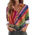 thumbnail image 2 of Royisotas Casual Womens Plus Tops Striped Polka Dot Collared Long Sleeve Fall Women Button Down Shirt Fitted Soft Vintage Button up Shirts, 2 of 5