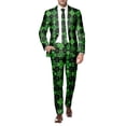 thumbnail image 4 of Men's 2-Piece Print Suit Long Sleeve Floral Button Blazer Pants Set Multi-Pocket Slim Fit Party Holiday Event Wear, 4 of 6