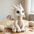 thumbnail image 5 of Hometravel Soft Knitted Cotton Dinosaur Plush Toy, Handmade Crochet Stuffed Animal Decor, Cute Knitted Dinosaur Figurine for Shelf, Bedroom, Gift Display, 5 of 5