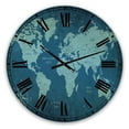 thumbnail image 1 of Designart Carte du monde en ardoise II horloge murale, 1 of 3