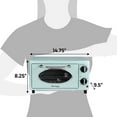 thumbnail image 6 of by Maximatic Americana Collection ETO147M Diner 50’s Retro Countertop Toaster Oven, 2 Slice, Mint, 6 of 6