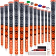 thumbnail image 1 of SAPLIZE Multi Compound Golf Grips, 13 Piece with Complete Regripping Kit, Hybrid Golf Club Grips, Fluorescent Orange CL03S Series, 1 of 6