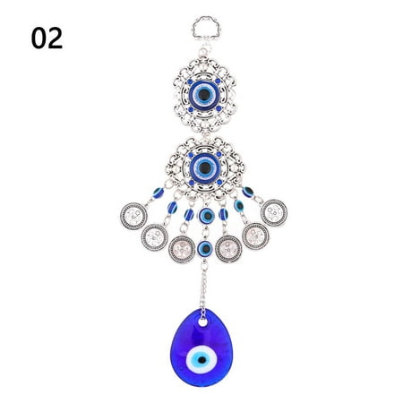 

Good Luck Charm Lucky Gift Car Pendant Rear View Mirror Glass Decoration Horseshoe with Elephant Navy Blue Evil Eye Hanging Ornament Butterfly 02