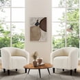 thumbnail image 2 of Yaheetech Fauteuil Tonneau d'Appoint Club Rembourré en Bouclé pour Salon, Ivoire, 2 of 7