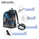 thumbnail image 3 of Disketp Lonely Night Sky Wolf Mochila de Lona Estampada, Mochila Escolar de Viaje Ligera para Estudiantes y Portátil-Small, 3 of 5