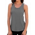 thumbnail image 2 of Hurxie Women Scoop Neck Flowy Loose Fit Tank Top Sleeveless Summer Tops Shirts Gray,S, 2 of 7