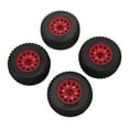 thumbnail image 1 of RC Short Course Truck Tires, Plastic Rubber Short Course Truck Tires Concavoconvex Texture 4.6cm Width  For 1/10 Red, 1 of 8
