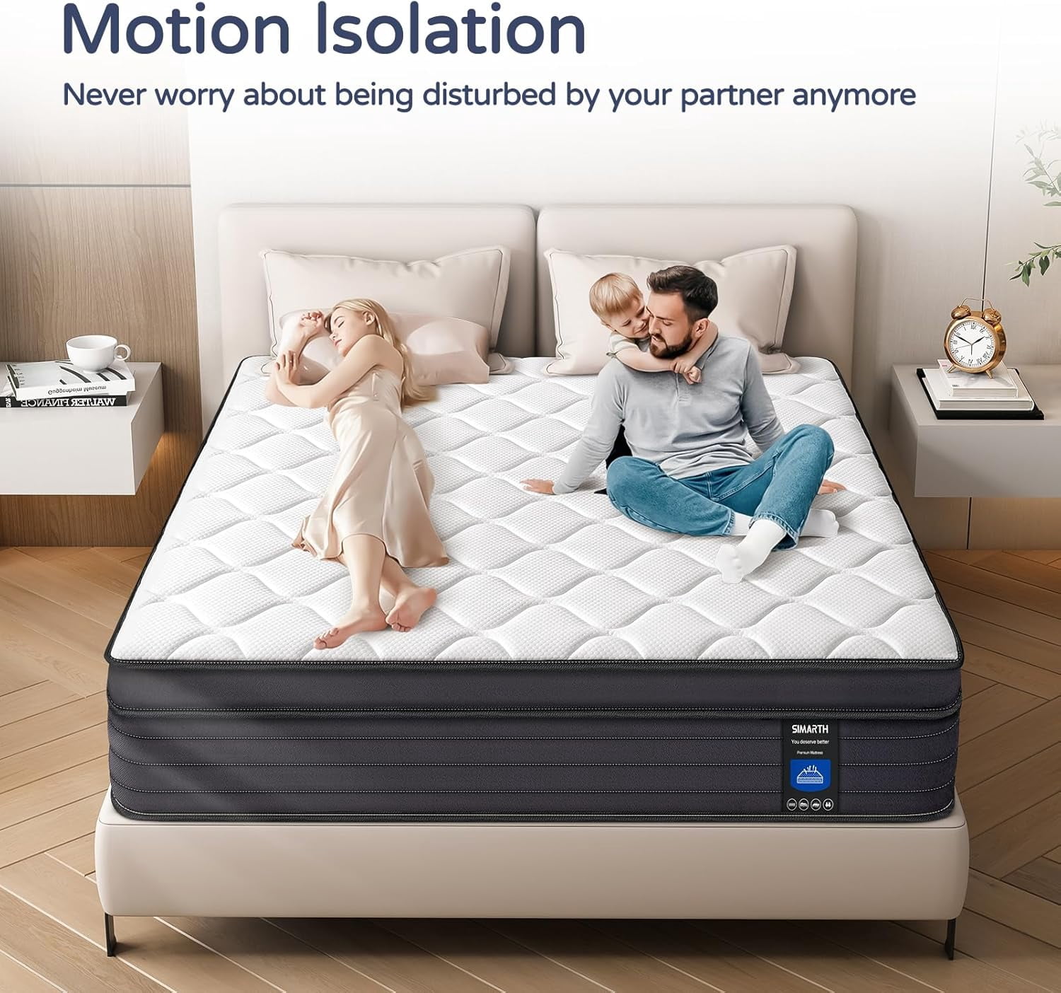 Queen Mattress - 14 Inch Hybrid Queen Size Mattress in a Box, Gel Memory Foam Matress with Motion Isolation and Pressure Relief, Strong Edge Support and Pocket Springs, Medium Firm