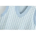 thumbnail image 3 of Sdencin Women Houndstooth Pattern Knit Sweater Vest Sleeveless Loose V-Neck 90S Waistcoat Pullover Knitwear Top, 3 of 4
