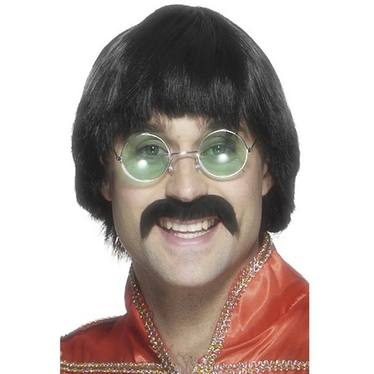 70s Mersey Wig And Tash Adult Black 70s Mersey Wig And Tash Adult Black