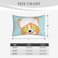 thumbnail image 4 of Picia Corgi With Towel Ans Slice Cucumber Pattern Plush Pillow Case – Soft and Cozy Cushion Cover, Hypoallergenic Throw Pillow Case for Home Decor-16"x24", 4 of 6