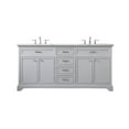 thumbnail image 3 of Elegant Decor Americana 72" Metal MDF Marble Double Bathroom Vanity in Gray, 3 of 8