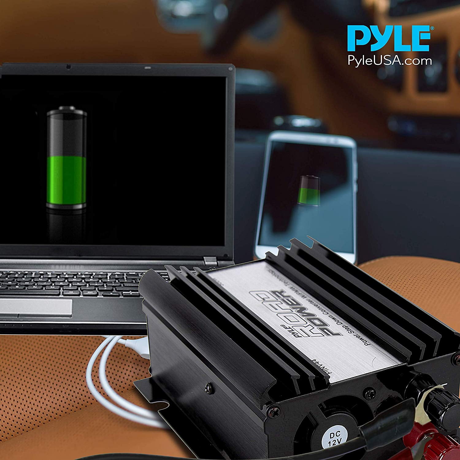 PYLE PINV44 - Plug in Car 300 Watt 12v DC to 115 Volt AC Power Inverter w/ Modified Sine Wave & 5 Volt USB Outlet