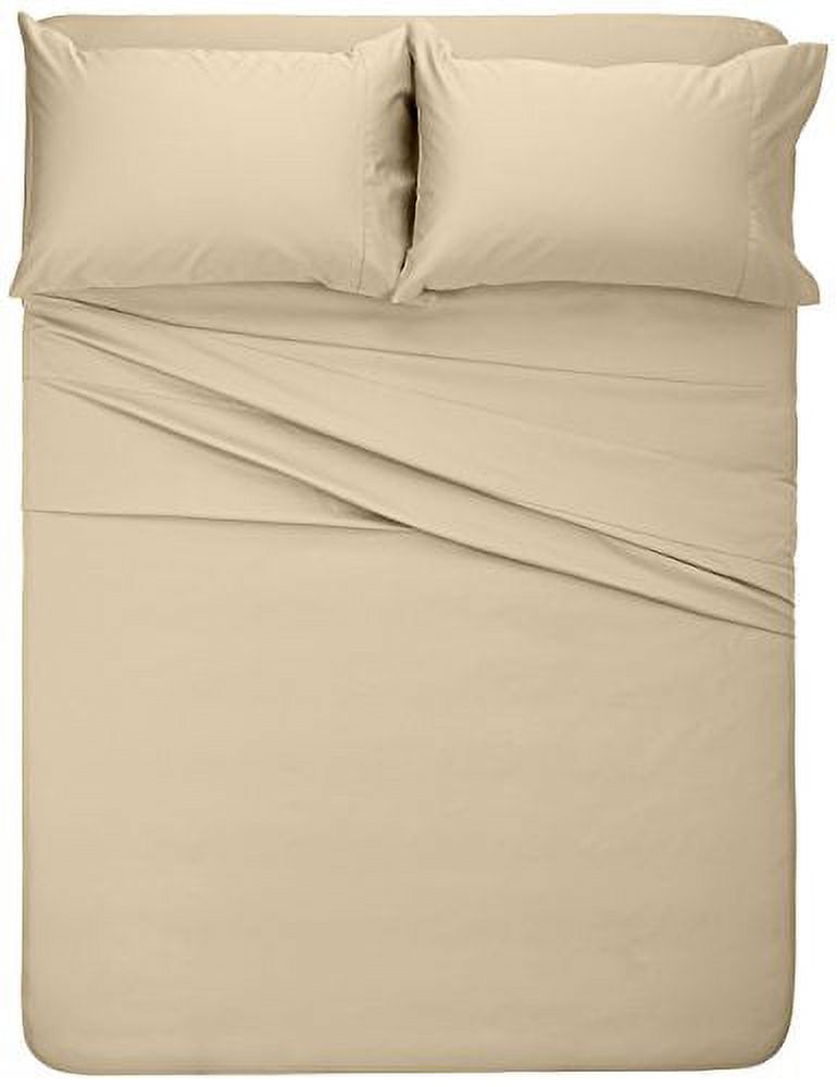 Pinzon 400-Thread-Count Egyptian Cotton Sateen Hemstitch Sheet Set  Queen, Taupe