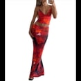 thumbnail image 2 of Conjunto de Falda Larga con Estampado Floral y Top Halter Trajes para Salir para Mujer Color S, 2 of 9