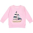 thumbnail image 2 of Inktastic Blue Striped Sailboat Nautical Toddler Sweatshirt, 2 of 4