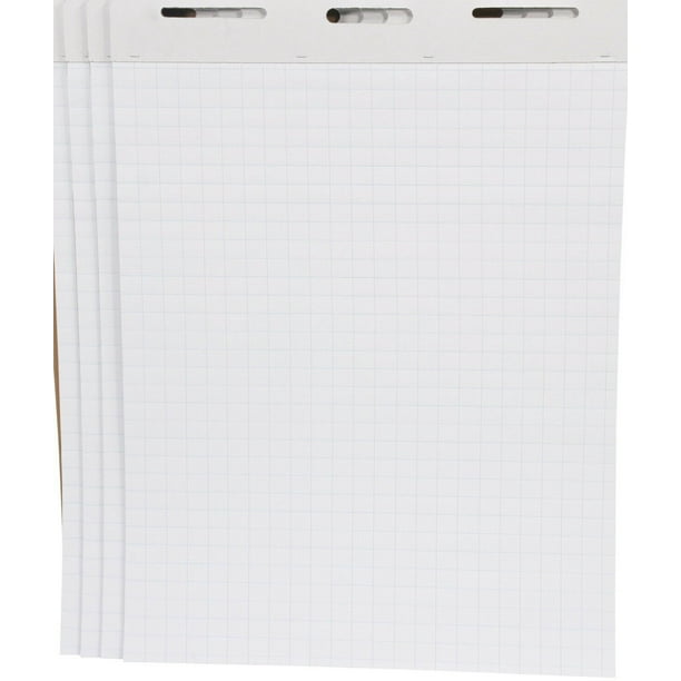 School Smart Graph Ruled Flip Chart Paper, 27 x 34 Inches, 50 Sheets, Pack of 4