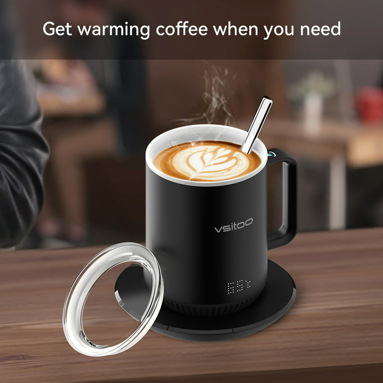 Vsitoo S3 Temperature Control Smart Mug 2 With Lid, Self Heating Coffee Mug  10 Oz, LED Display, 90 Min Battery Life - App&Manual Controlled Heated Coffee  Mug - Improved Design, Coffee Gifts