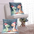 thumbnail image 6 of Cute Dinosaurs with Christmas Gifts Throw Pillow Covers Pillowcases 16 x 16 Inch Home Decor 2 Packs for Bedroom Sofa, 6 of 6