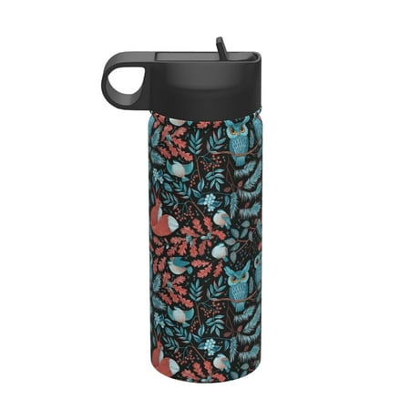 

Uemuo Squirrel Owl Autumn Maple Leaves Print 18oz Sports Insulated Kettle Water Bottle Outdoor Sports Bottle Insulated Hydration Bottle with Handle & Flip Straw